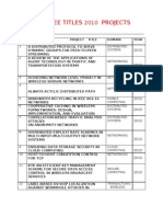 Ieee Titles Projects List-Java: S.N O Project Title Domain Year