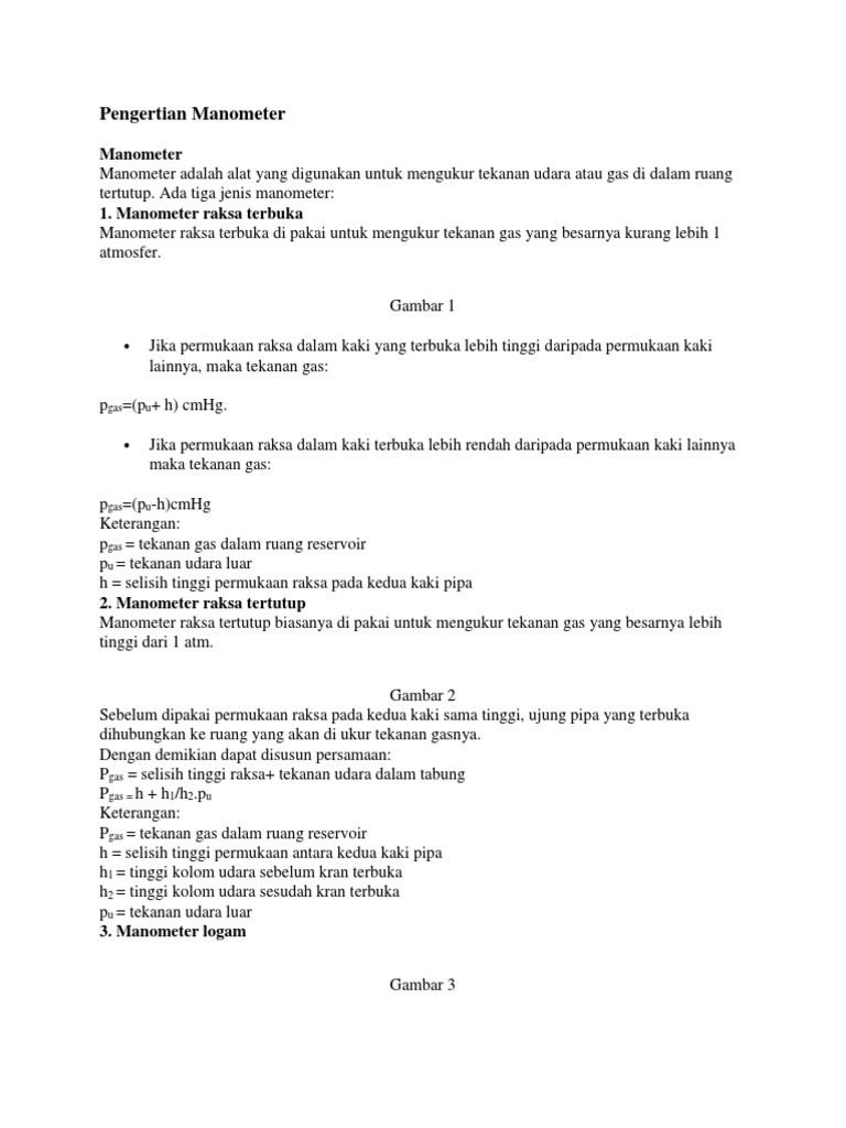 Pengertian Manometer PDF
