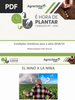 Condições climáticas para a safra 2018-2019