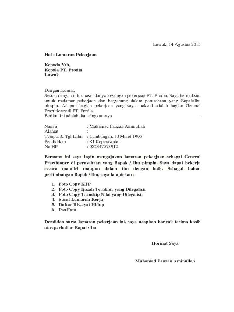 Lamaran Kerja Converted Shared Pdf