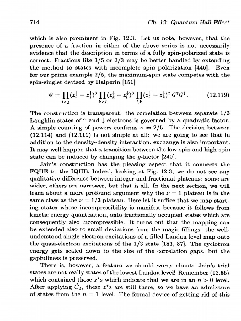 Quantum Hall Effect and Spin States | PDF