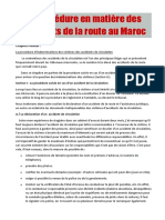 La Procédure en Matière Des Accidents de La Route Au