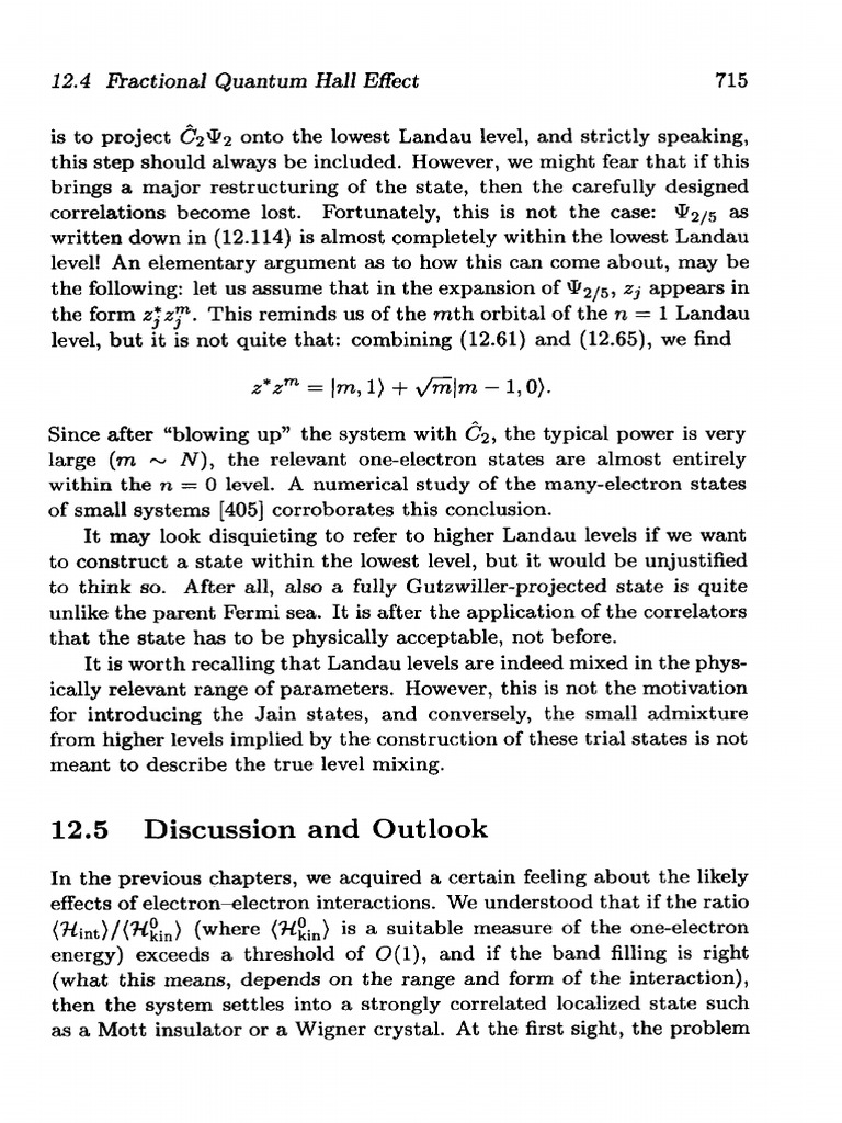 Understanding Fractional Quantum Hall Effect | PDF