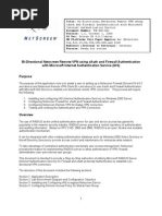 Bi-Directional Netscreen Remote VPN Using Xauth and Firewall Authentication With Microsoft Internet Authentication Service (Ias)