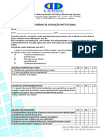 Avaliação institucional CEDDU questionário aluno