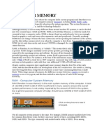 Computer Memory: Memory ROM RAM Cache