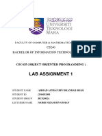 Lab Assignment 1: CS240 Bachelor of Information Technology (Hons)