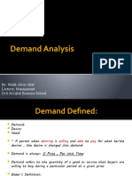 Demand Analysis: By: Malik Abrar Altaf Lecturer, Management Dr.S.M.Iqbal Business School