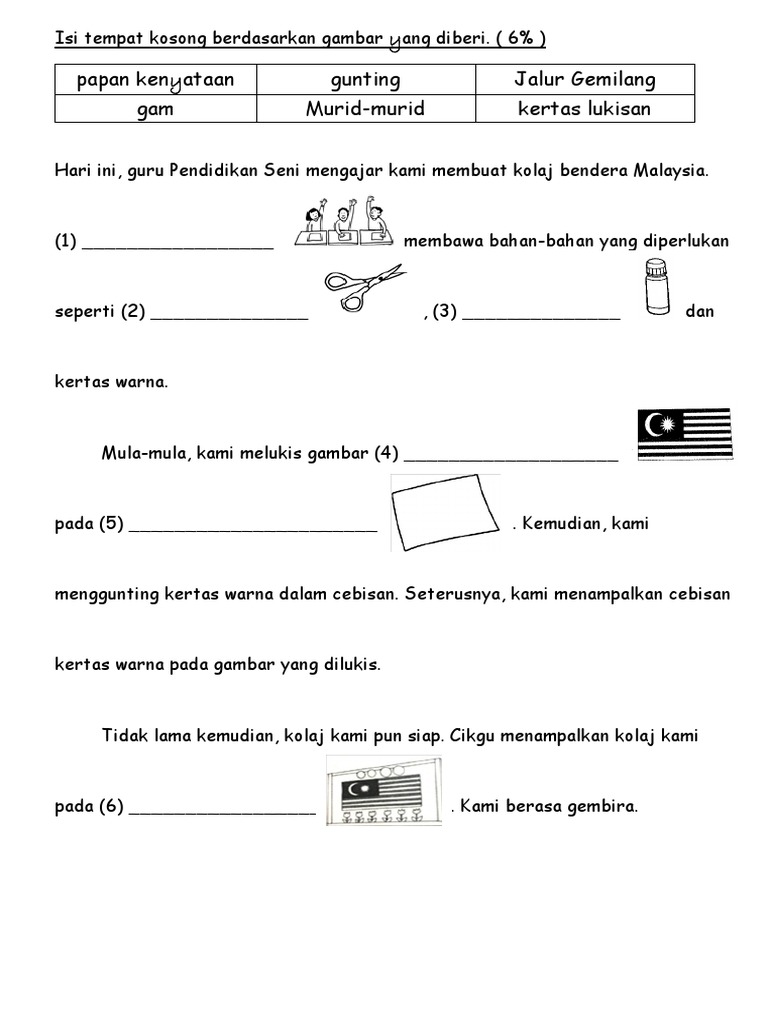 Latihan Isi Tempat Kosong Bendera Malaysia | PDF