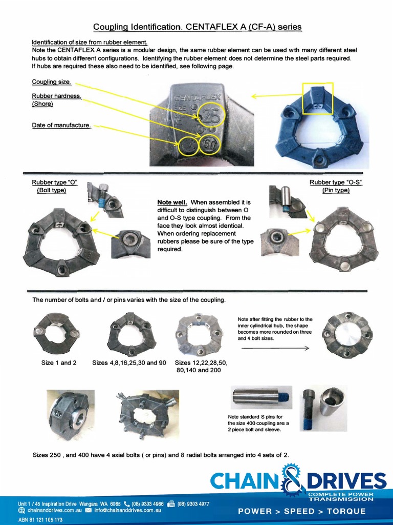 Centaflex A Series Coupling Guide | PDF | Screw | Machines