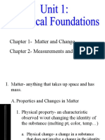 Chapter 1-Matter and Change Chapter 2 - Measurements and Calculations