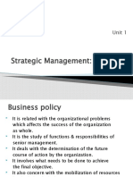Strategic Management: Overview: Unit 1