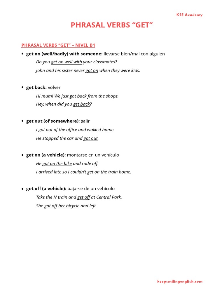Phrasal Verbs Con GET | PDF