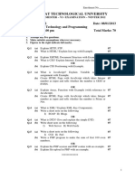 GTU B.E. Semester VI Web Technology and Programming Exam