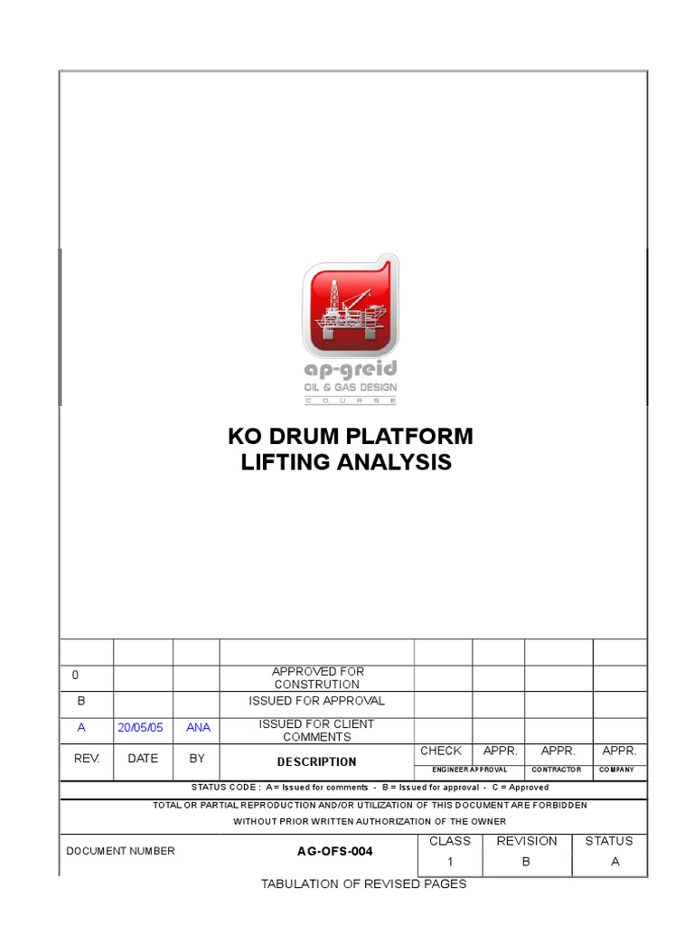 Lifting Analysis Report - Rev B | Download Free PDF | Strength Of ...