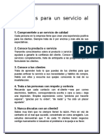 10 Reglas para Un Servicio Al Cliente