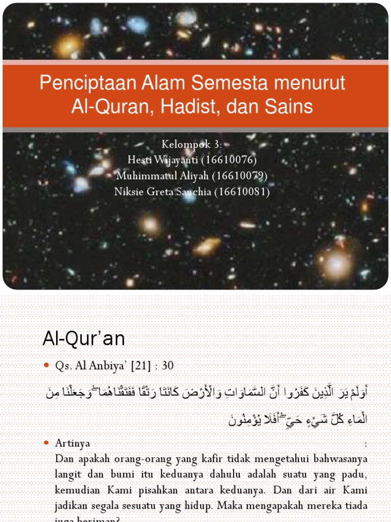 Penciptaan Alam Semesta Menurut Al Quran Hadist Pdf