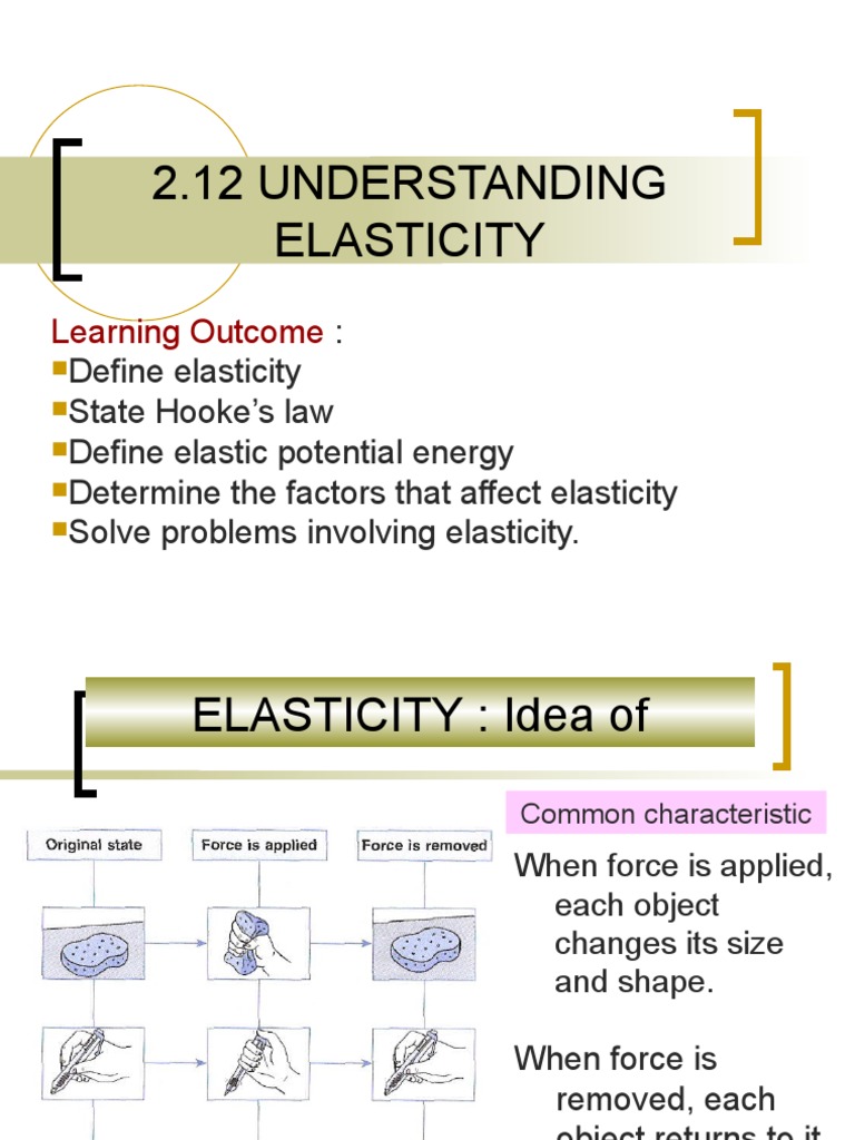 2.12 Elasticity | PDF | Elasticity (Physics) | Force