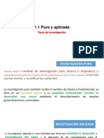 1.1 Pura y Aplicada: Tipos de Investigación