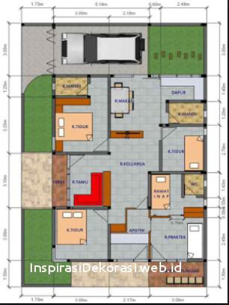 17 Koleksi Denah Rumah Minimalis 3 Kamar Tidur Type 36 Of Denah