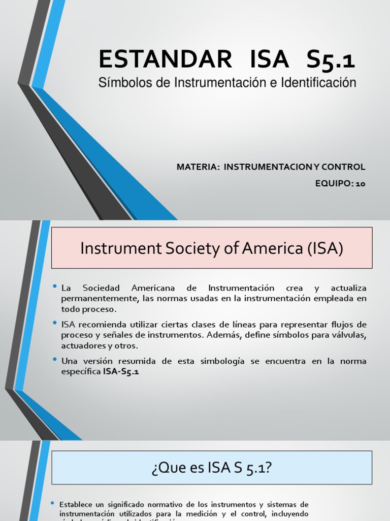 Norma ISA S5.1: Simbología e Identificación | PDF | Ingeniería de ...