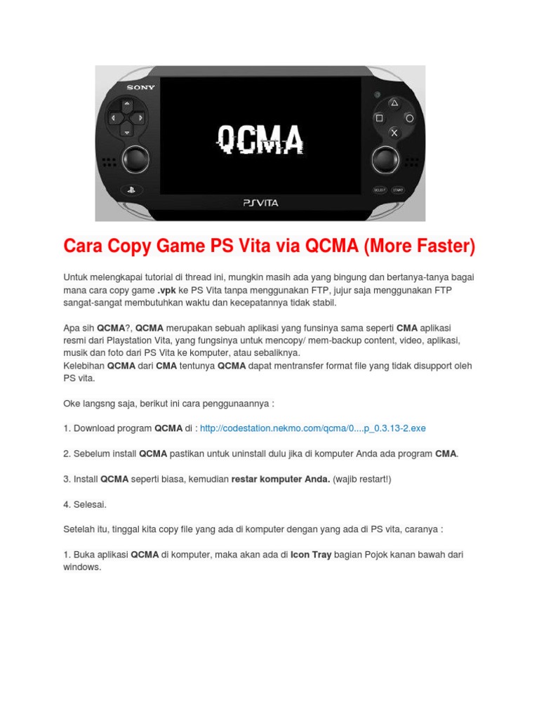 Cara Copy Game PS Vita Via QCMA PDF