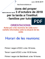 Orientacions reunió del 3 d'octubre de 2018