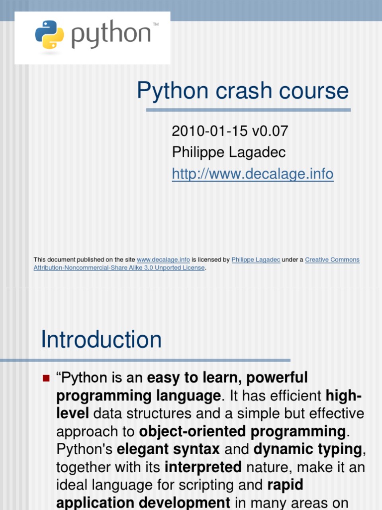 Python crash course 0.07.pdf | Python (Programming Language) | String ...