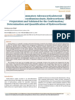 An Anti-Inflammatory Adrenocorticalsteroid Hydrocortisonesodiumsuccinate, Hydrocortisone Preparation and Validated for the Confirmation Determination and Quantification of Hydrocortisone