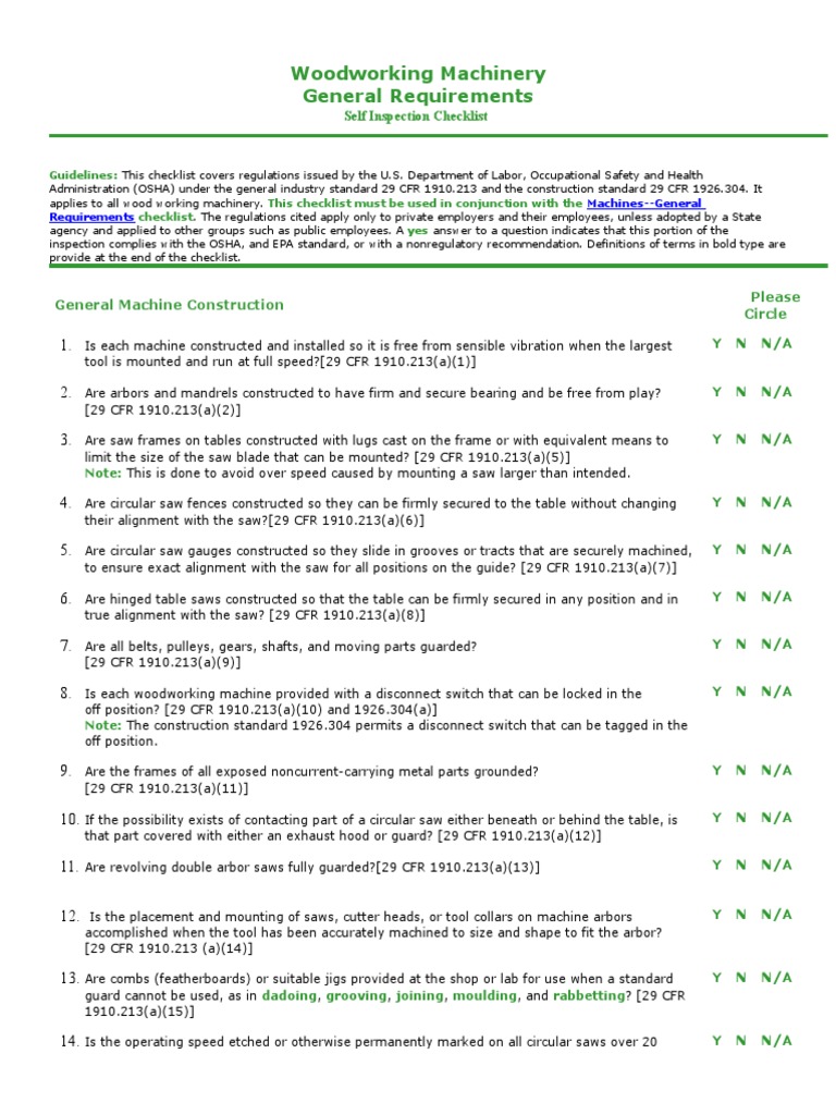 woodworking-machinery-general-checklist.doc | Occupational Safety And