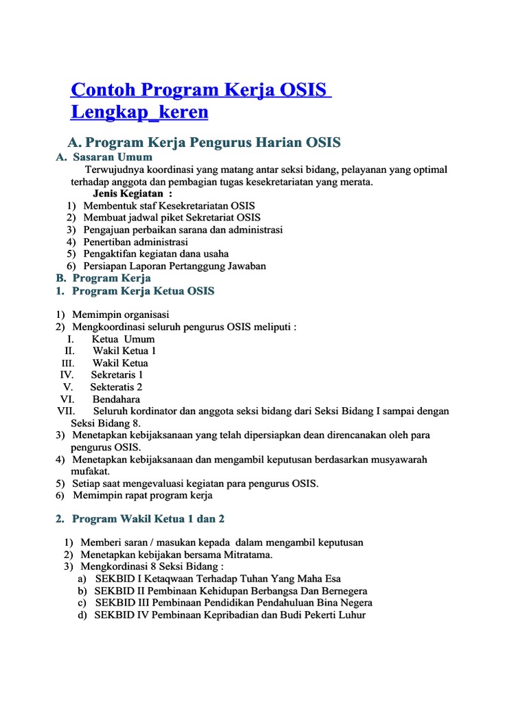 Docdownloader Com Contoh Program Kerja Osis Lengkap