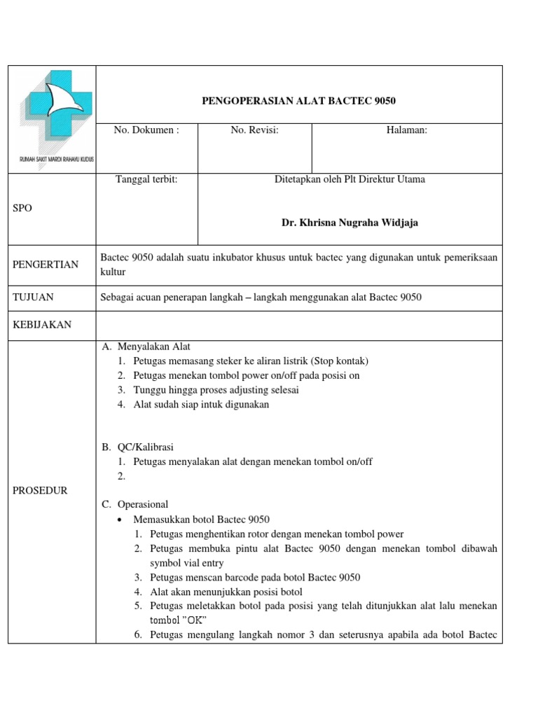 Pengoperasian Alat Bactec 9050 PDF