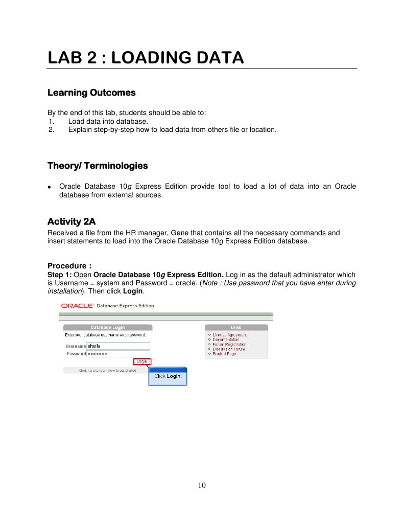 Labsheet 2 | PDF | Oracle Database | Databases