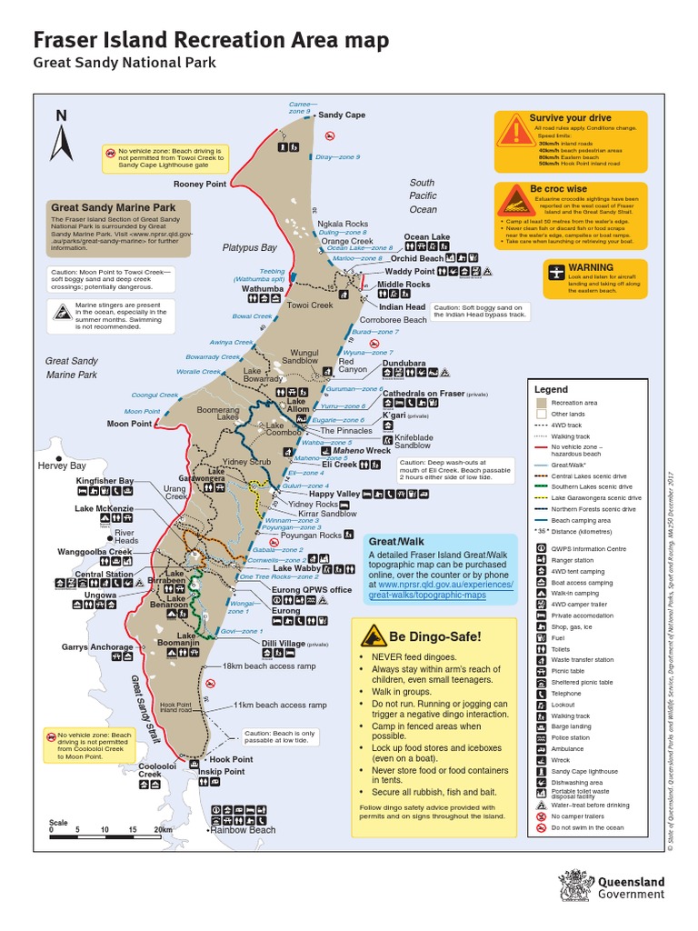 Fraser Island Map Beach Nature