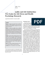 Type-A Personality and Job Satisfaction: Two Scales For Job Stress and Health Psychology Research