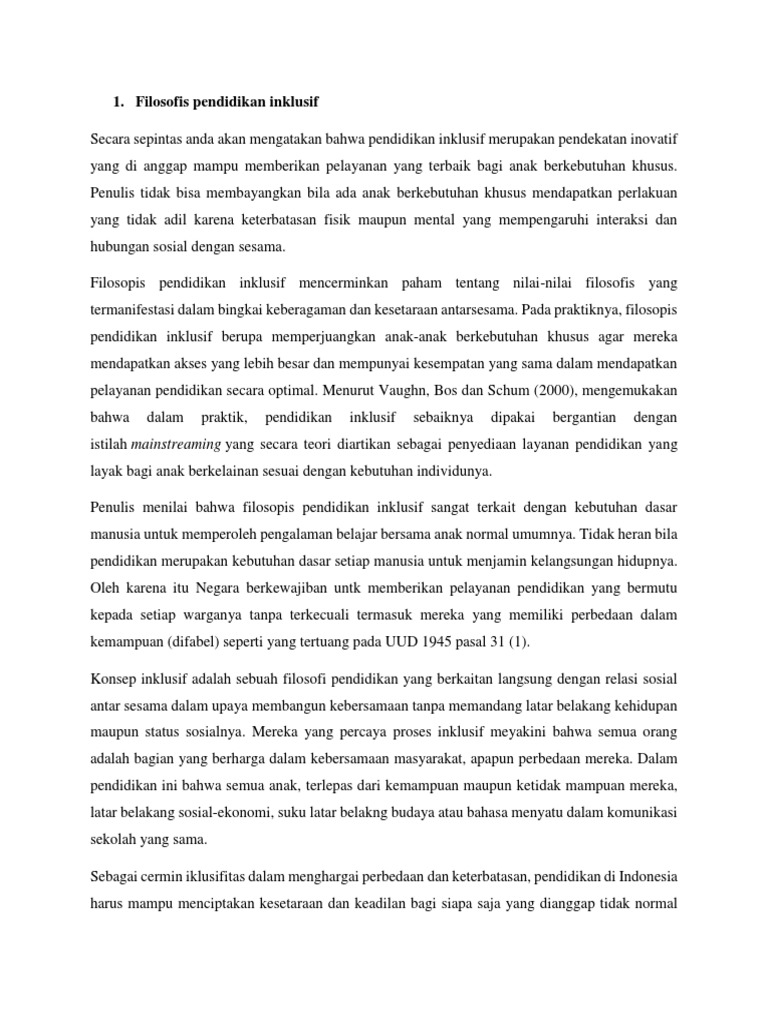 Bahan Pendidikan Inklusif