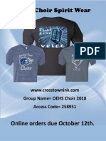 Oehs Choir 2018 Order Form