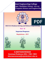GE17151 PSPP Unit II Programs PDF