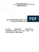 Lei Complementar n 0562014 Dispoe Sobre o Plano Diretor Municipal Participativo de Vila Bela Da Santissima Trindade Nos Termos Do Artigo 182 Da Constituicao Federal Do Capitulo III Da Lei n 10