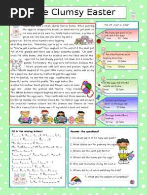 clumsy easter bunny worksheet