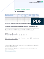 Weekly Report Template Employee Weekly Report