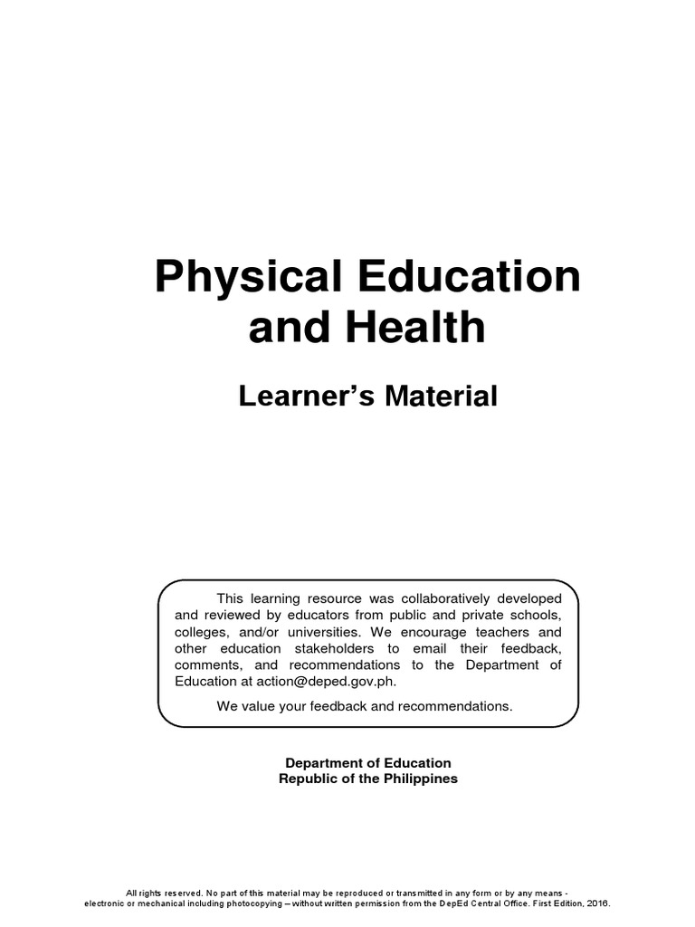 Pe For Shs Grade 11 Lm V3 Pdf – Proudly CLRANHS – BYNSFK