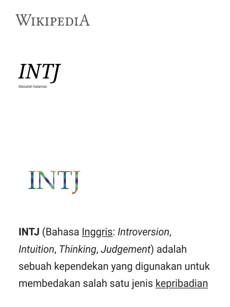 Intj PDF | PDF | Pengembangan Diri | Sains & Matematika