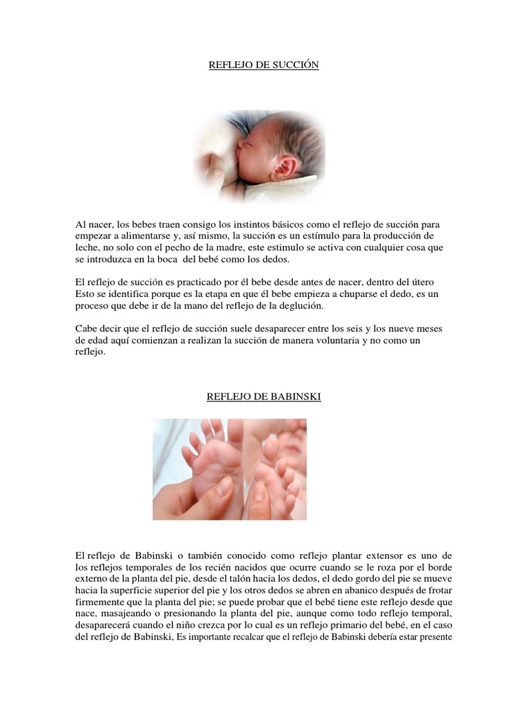 Reflejos Neonatales en Bebés | PDF