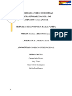 Plan de Exportacion Producto Cafe Honduras&España