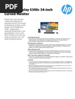 HP Envy 34 Elite Display Specs