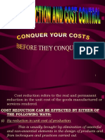 Cost Reduction and Control