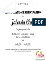 Jalessia Clark Certificate