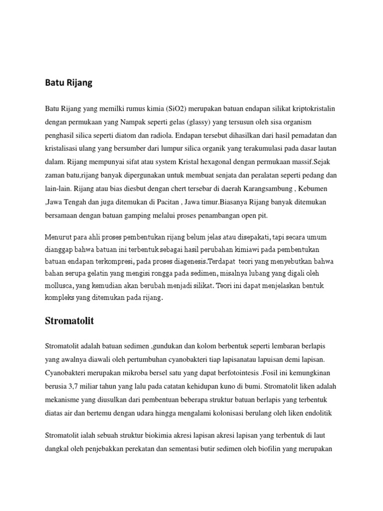 Deskripsi dan Genesa Batu Rijang | PDF