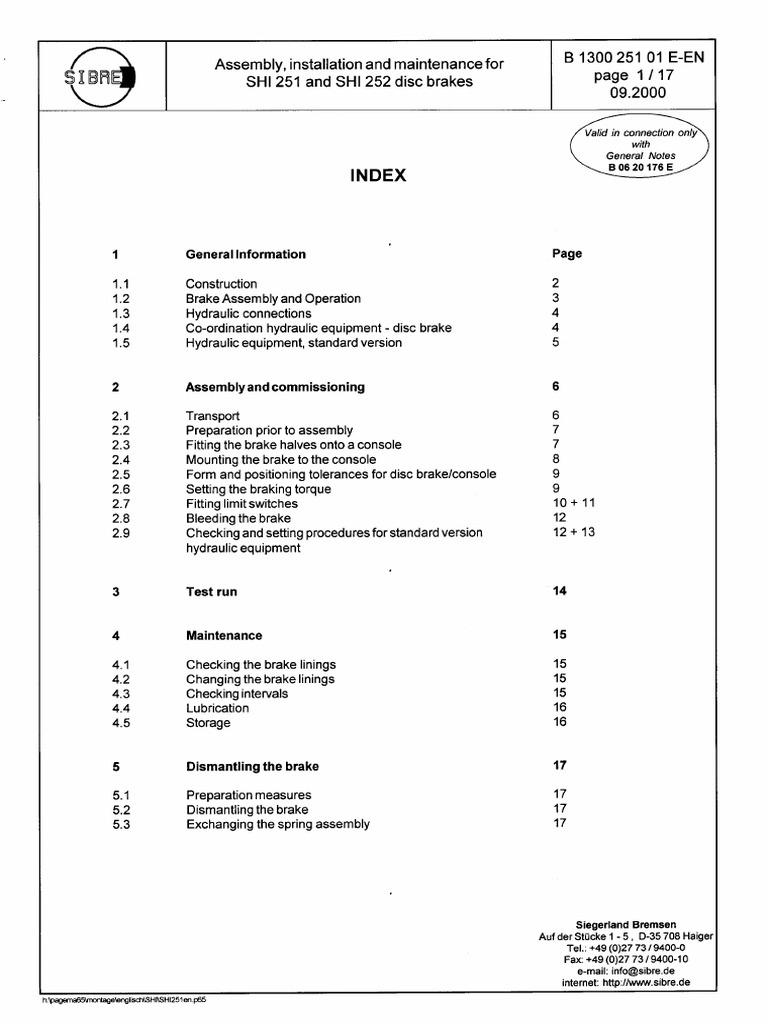 Safety Brake SBB - RTG | PDF